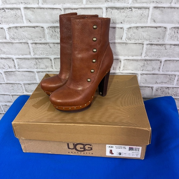 |•UGG•| 'W COSIMA MID' Platform Leather Boots Size 9 - Picture 11 of 14